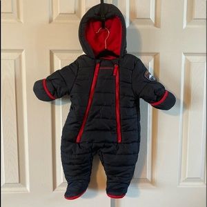 Weatherproof Infant Boys Black And Red Snowsuit
